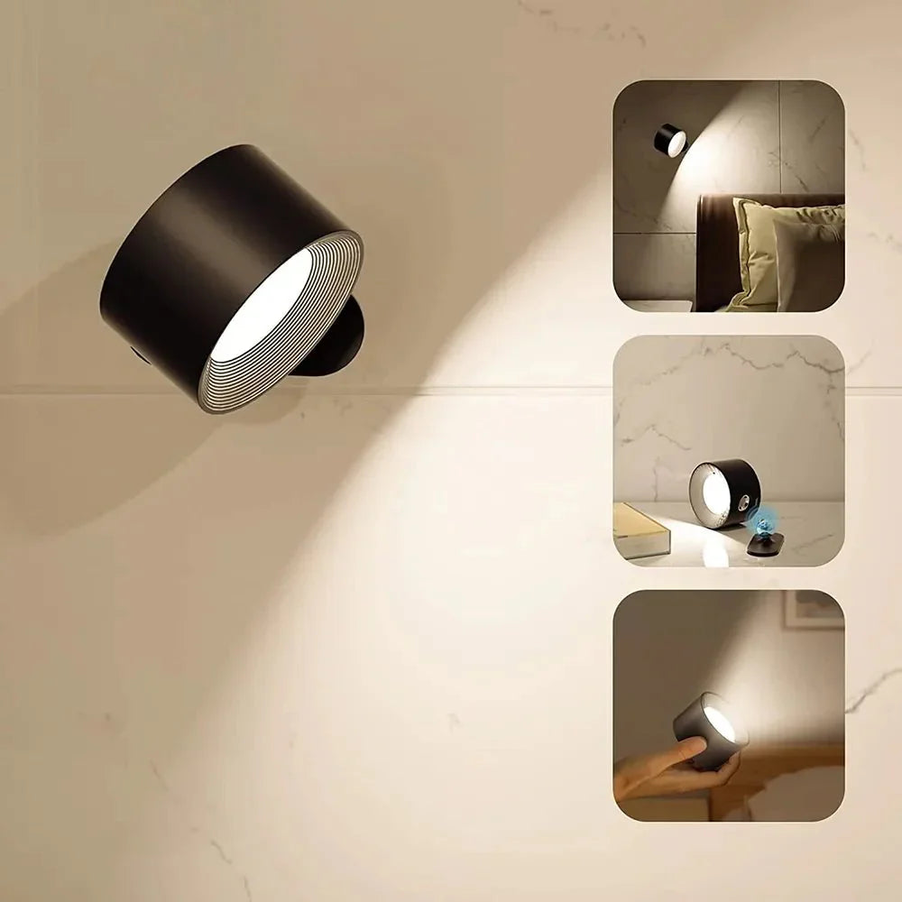 Applique Murale Sans Fil Lumino360 – Éclairage Dimmable & Rotatif