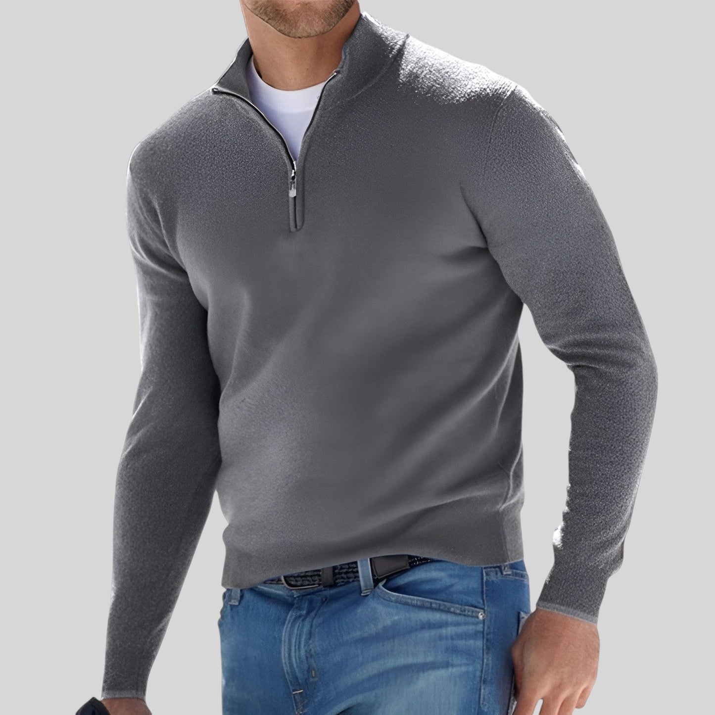 Pull David Homme - Confort Premium avec Fermeture Éclair Intégrale et Style Moderne